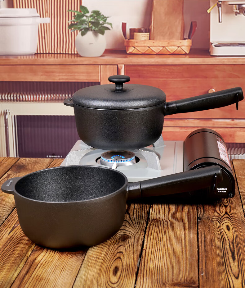 Jiu Zhu Gold Label 18cm Cast Iron Pot with Lid Small Stew Pot for One Person Iron Pot for Cooking Noodles and Rice Milk Pot Non-Coated Household Use 6