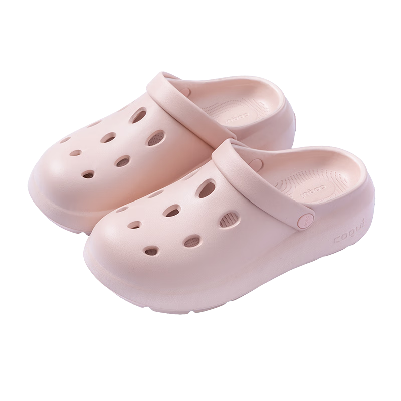 Coqui Unisex Outdoor Casual Beach Sandals Breathable Soft Elastic Thick Sole Clogs Pink Size 37-38 CQ2558