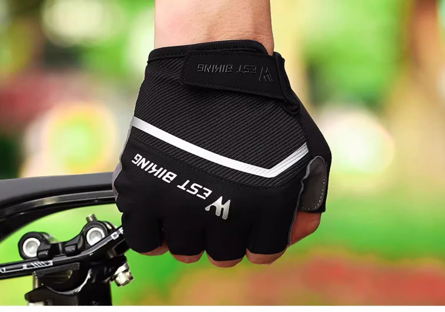 WestBiking Bicycle Fingerless Riding Gloves, Breathable Short Fingers for Summer And Autumn Seasons 10