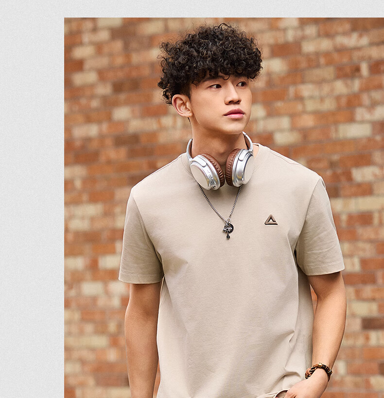 PEAK Men's Summer Short Sleeve Pure Cotton Casual Loose Breathable Outdoor Xinjiang Cotton Sports Base T-Shirt DF652430 39
