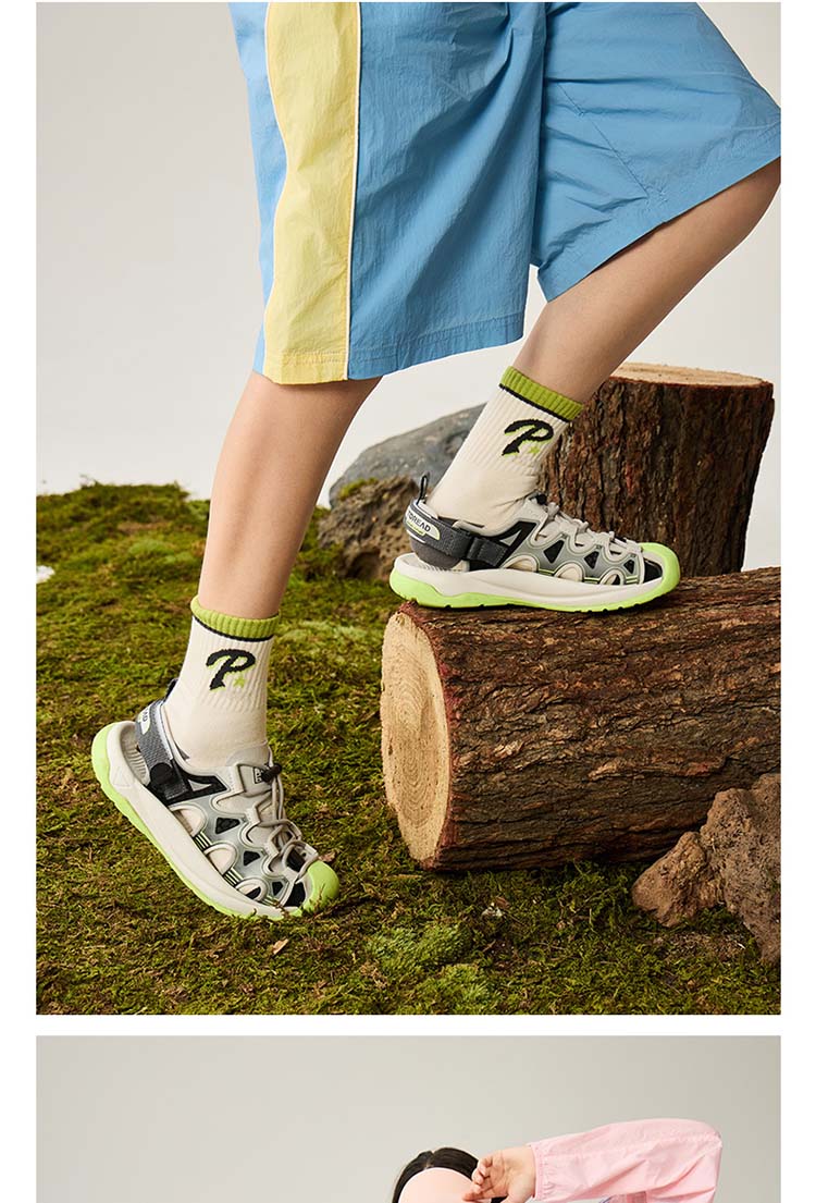 TOREAD Flagship Children's Sandals for Boys And Girls, Big Kids' Summer Shoes, Non-Slip Closed-Toe Beach Shoes, Premium Gray-Green Color, Size 32 14