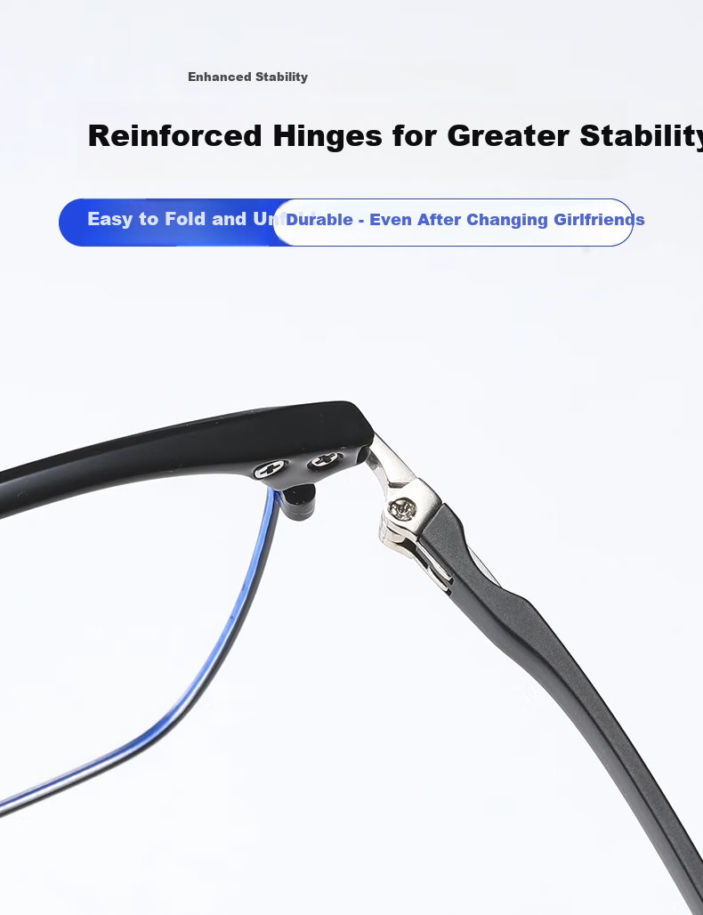 GOGOSOON Large Face Semi-Rimless Reading Glasses for Men, High Definition Ultra-Light Eye Protection Anti-Blue Light Fashionable Presbyopic Glasses for Middle-Aged And Elderly High-End Wome 11