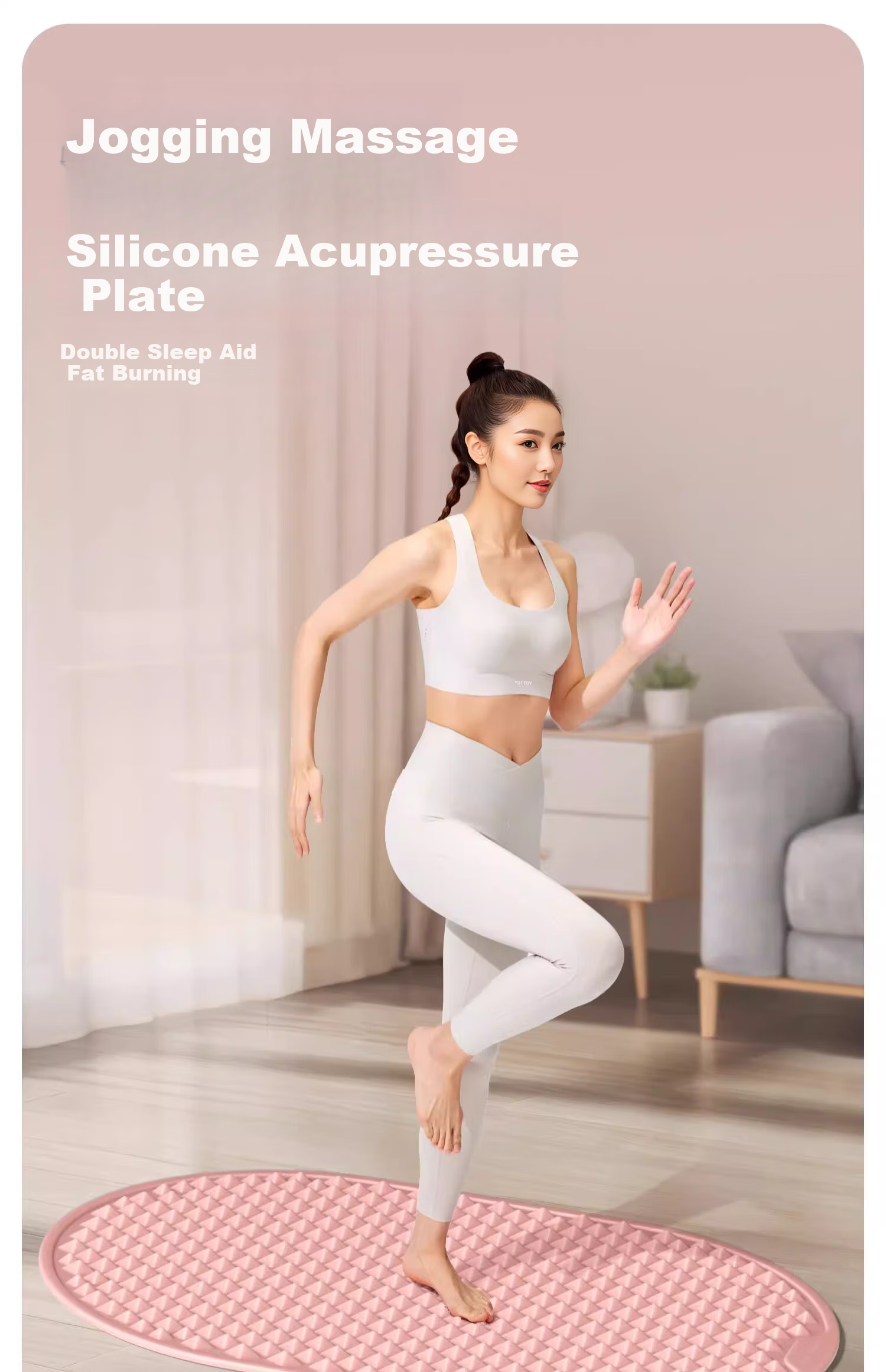 BOSHUJIAN Soft Silicone Pressure Plate, Ultra-Slow Running Foot Massage Pad, In-Place Foot Stomp Acupoint Dredging Toe Pressure Plate 1