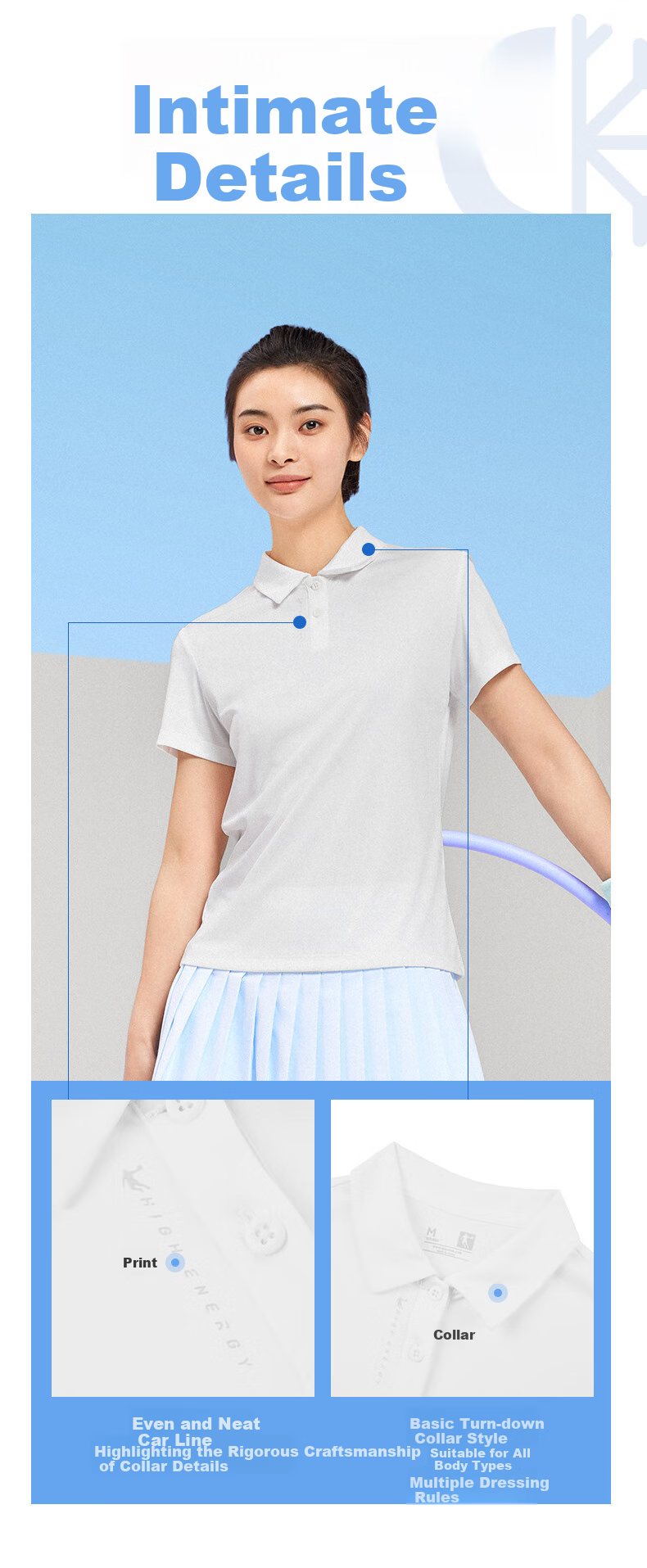 QIAODAN POLO Shirt for Women, Comfortable Business Casual Summer Quick-Dry Short-Sleeve Sports Top for Ladies 2