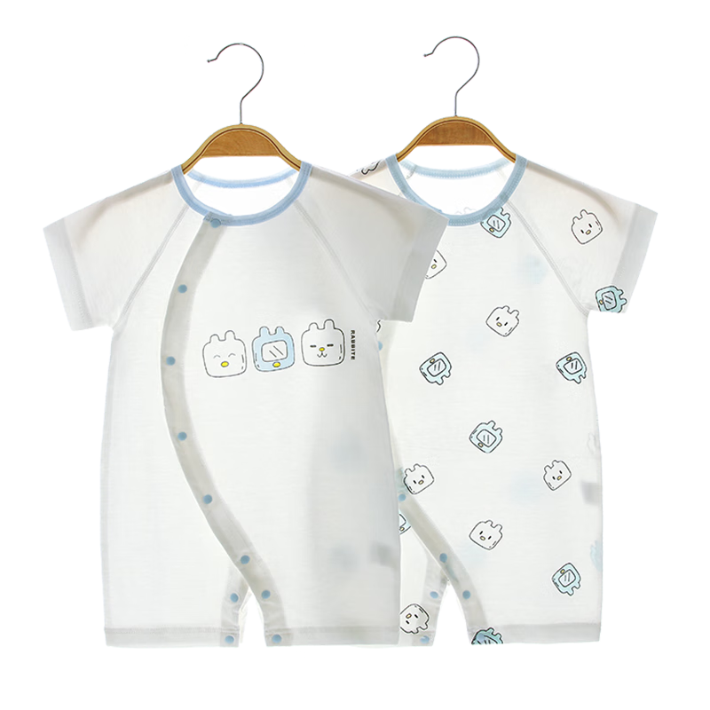 Qiaojiaoya Baby Clothes, Newborn Summer Thin Onesie, Class A Pure Cotton, Full Moon Infant Romper, Summer Pajamas