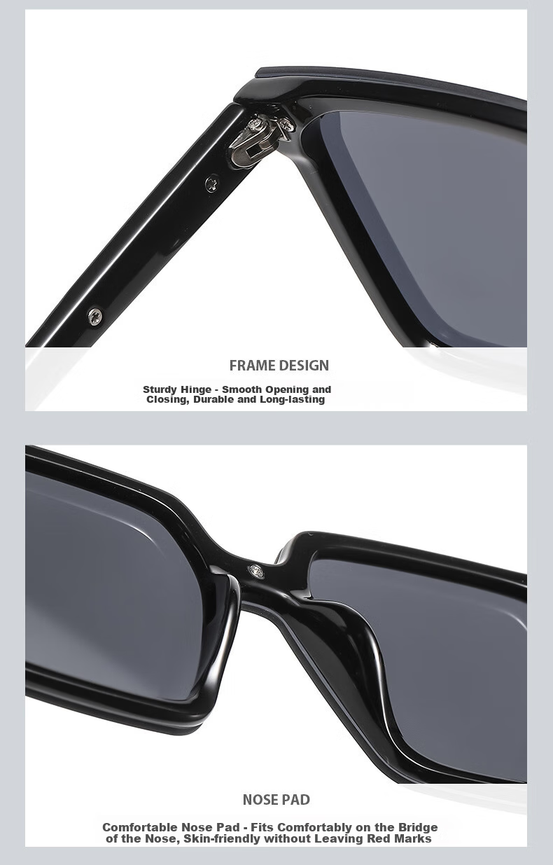 Boshide Sunglasses, High-Definition UV Protection Sunglasses for Men And Women, Large Frame Driving Sunglasses, Black Frame with Gray Lenses 4