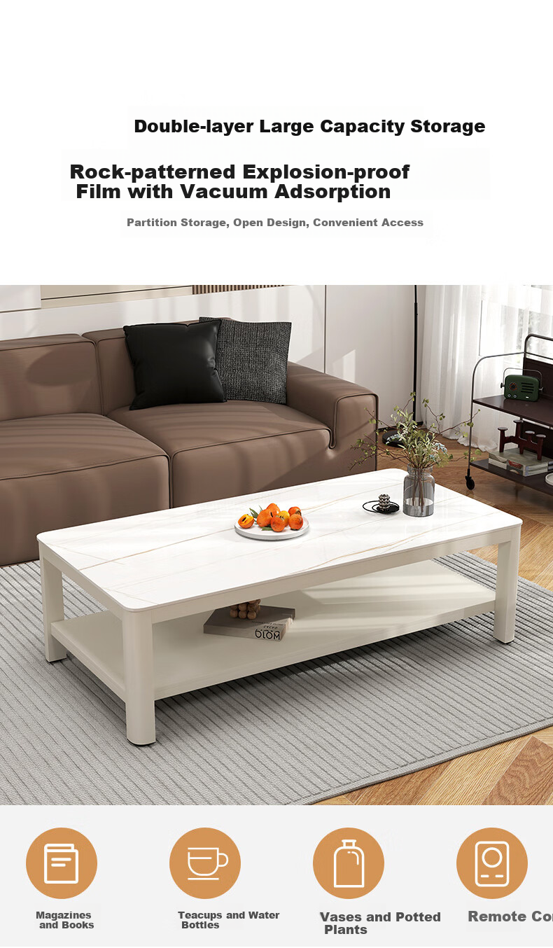 Fanshe Coffee Table, Living Room Tea Table, Office Coffee Table, Small Apartment Glass Sofa Table, Modern Minimalist Tea Table 9