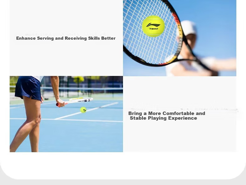 Li-Ning Tennis TB50 Adult And Children's High-Elasticity Professional Training Balls, Durable And Wear-Resistant, Unisex, Pack of 4 4
