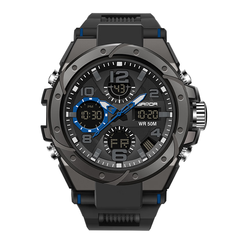 GEORGCOUNT Men's Multifunctional Sports Alarm Clock Electronic Watch for Middle School, High School Students, Men, Waterproof Youth Male Wearers