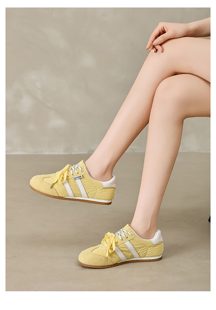 La Chapelle Women's Casual Training Shoes, Autumn New Style Breathable Lightweight Sneakers, Thick-Soled Skateboard Shoes, Beige Gray, Size 37 6