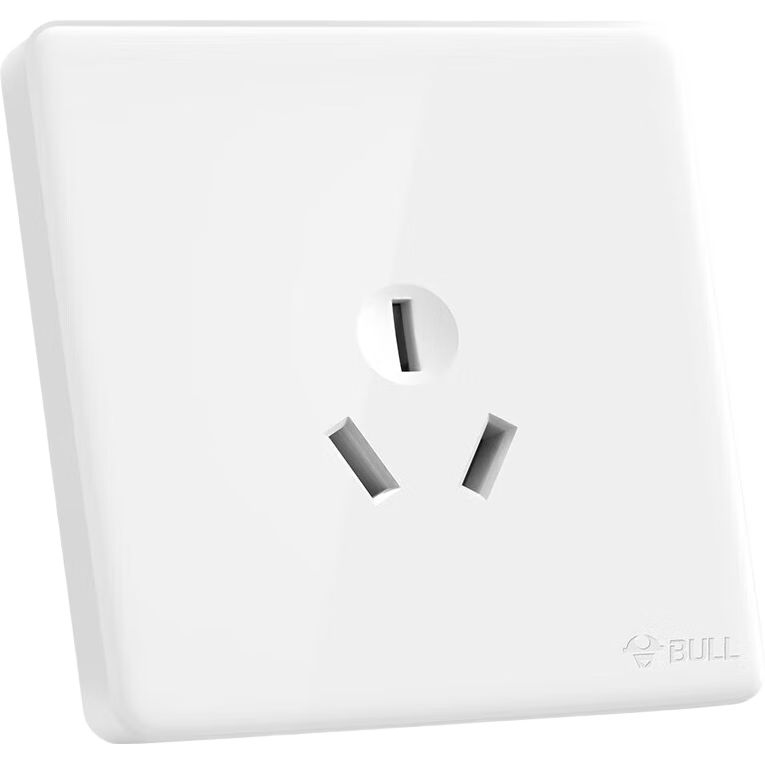 BULL Wall Socket, G28 Series, Single Three-Pole Three-Hole Socket 16A, 86-Type Panel G28Z104, Pearl White, Concealed Installatio