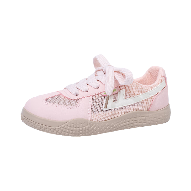 Warrior Women's New Breathable Lightweight Soft Sole Casual Sneakers L613BR Pink/Beige Size 39