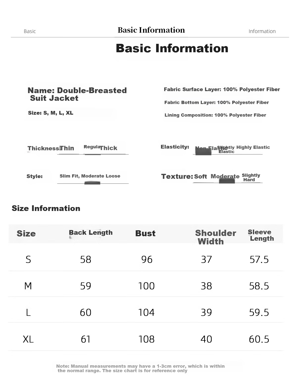 Chushen Short Blazer for Women, Versatile Double-Breasted Suit Jacket, Petite Short Coat Top S13JF453 Size 2XL 10