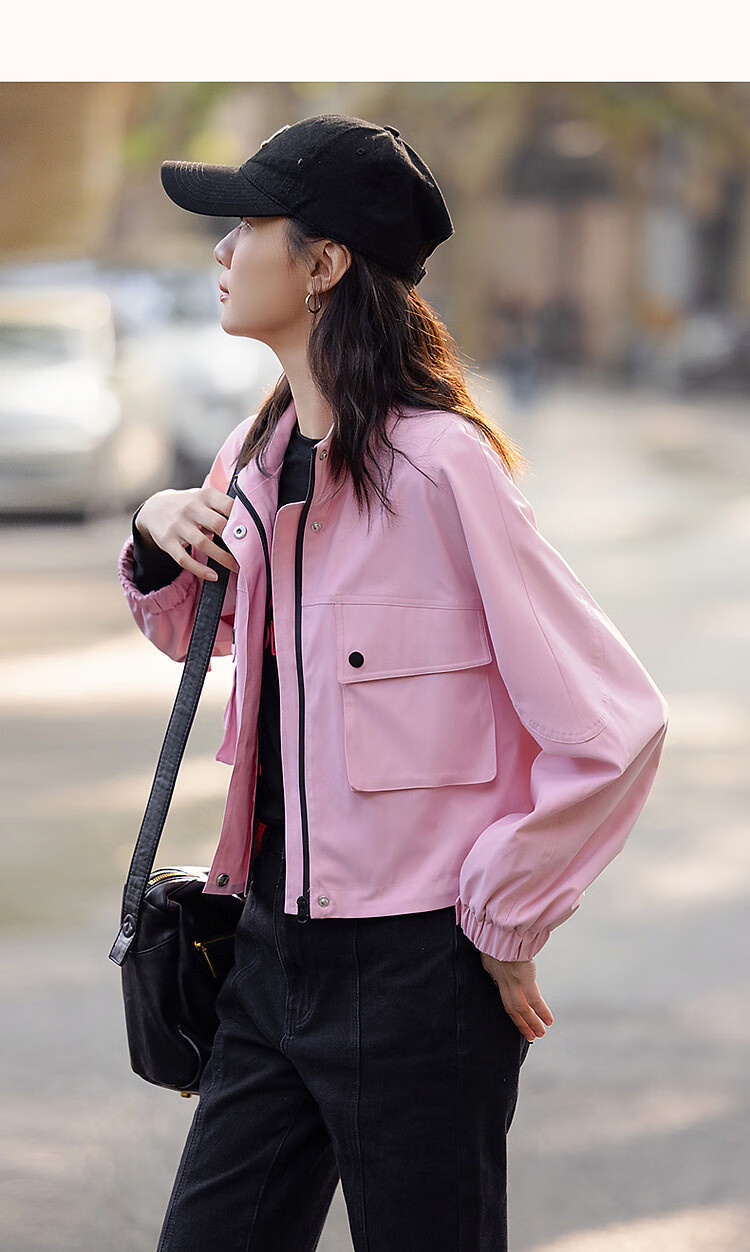 Dme [Nordic Cotton Triple Protection System] Spring Urban Light Outdoor Large Pocket Elastic Waist Drawstring Sleeve Short Women's Jacket 10