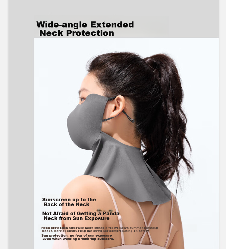 Beneunder Sun Protection Neck Gaiter for Women, UV-Resistant Face Mask, Sun Protection Face Covering, Mountain Gray AL219 7