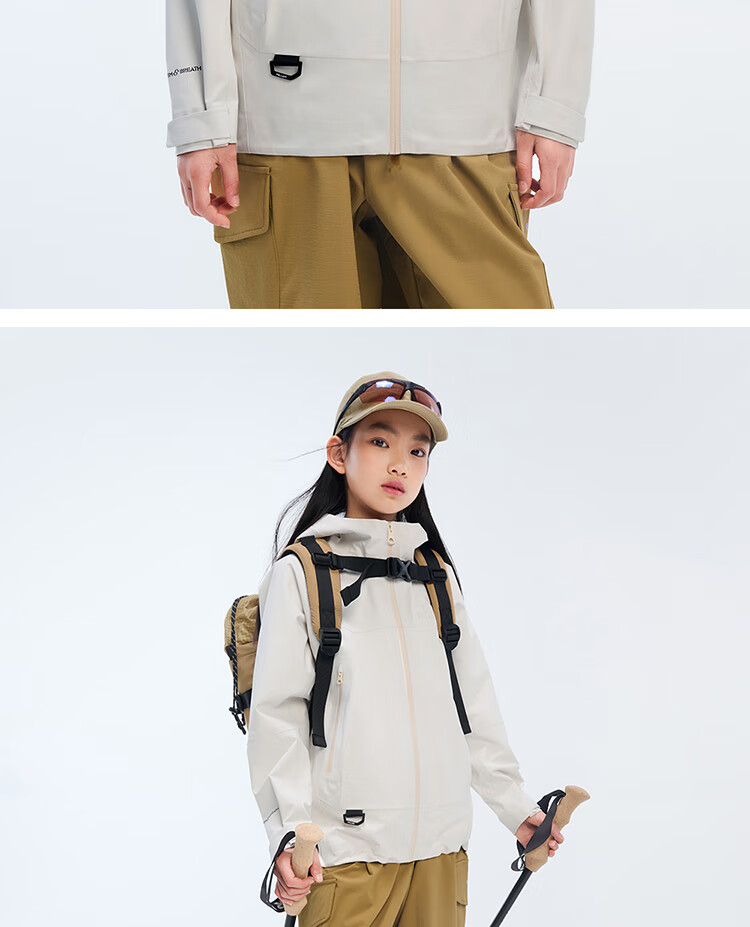 Pelliot [Xiaoshanke] Children's Outdoor Hardshell Waterproof Jacket for Boys And Girls, Model 135101017, Orange, Size 150 20