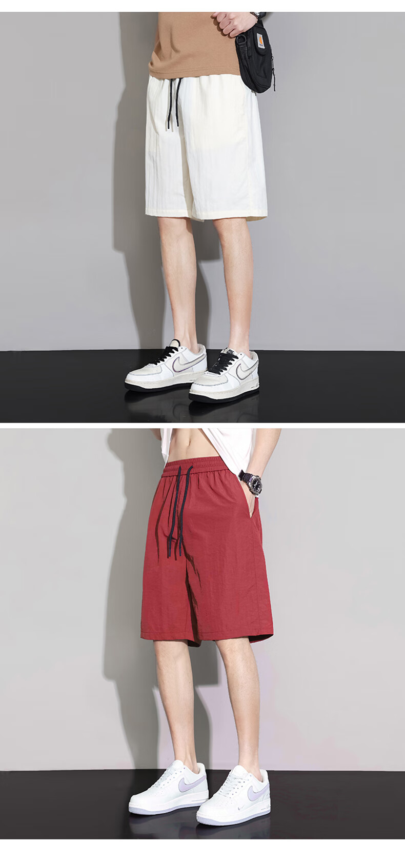 Jeanswest Men's Shorts, Summer Lightweight Loose-Fitting Cool Casual Five-Point Pants, Trendy Youth Sports Quick-Dry Straight Beach Shorts for Me 7