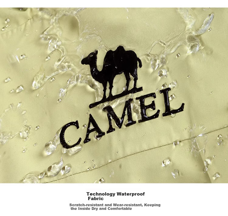 CAMEL Women's Single-Layer Hard Shell Jacket, Waterproof And Windproof Casual Coat for Men And Women, A35BA46074, XXL 16