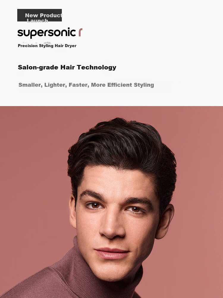 DYSON Precision Styling Hair Dryer, Supersonic R Electric Hair Dryer, Negative Ion, Quick-Drying Hair Care, Home Use, Intelligent Temperature Control, Salon-Grade Beauty Technology, HD17 Crystal Purple 3