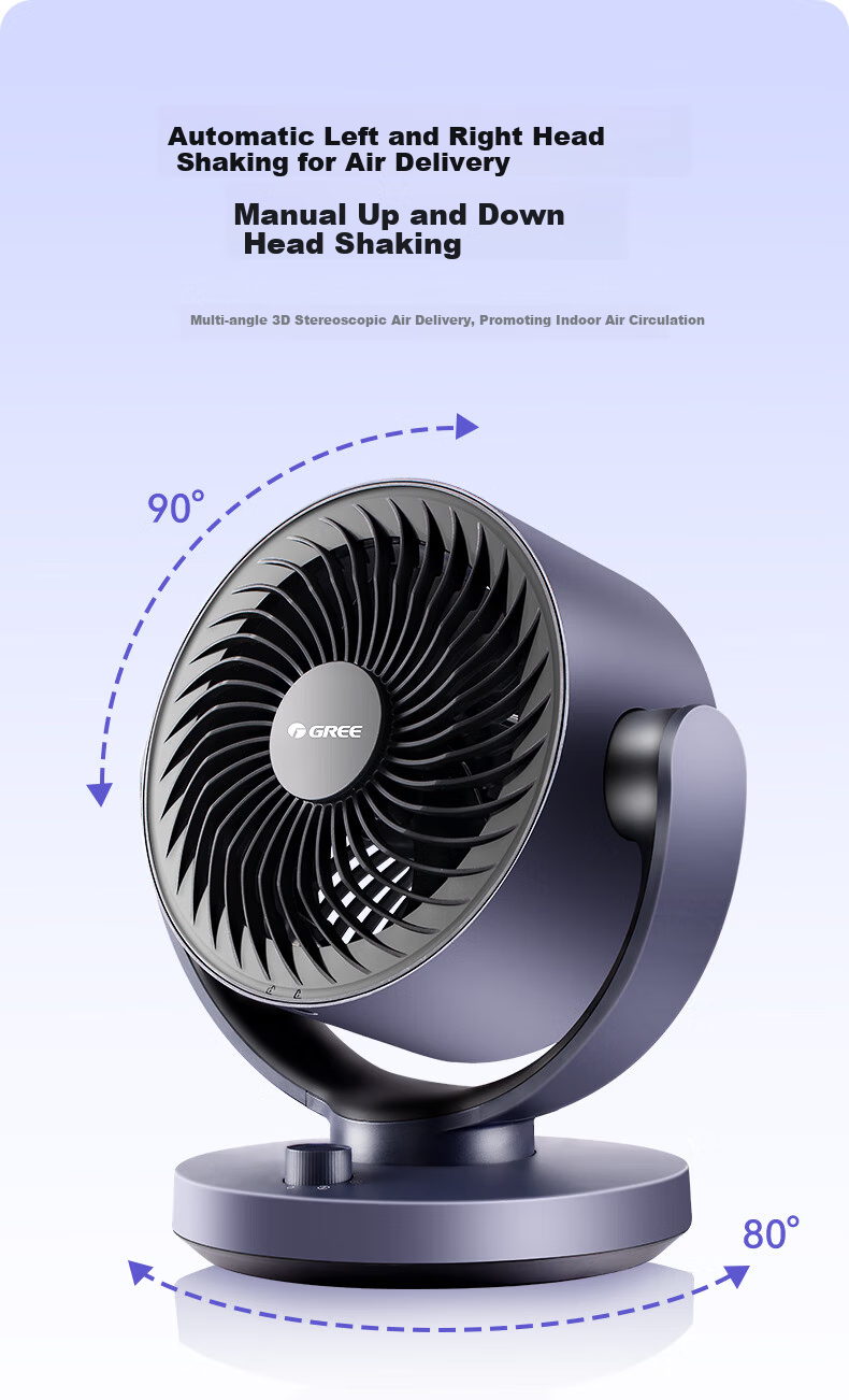 GREE Air Circulation Fan DC Inverter Electric Fan Home High Wind Quiet Floor Fan Desktop Table Fan Grade 1 Energy Efficient Ventilation Fan FXTZ-20X60BVg3 7