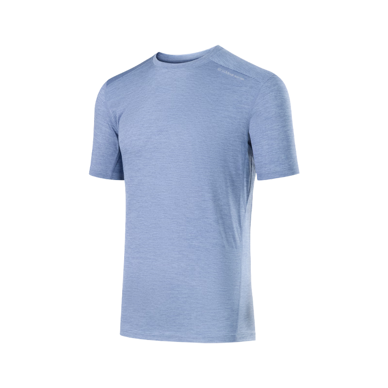 JD Original Quick-Dry Lightweight Round Neck Short Sleeve Outdoor Hiking Breathable Men's T-Shirt, Smog Blue, L