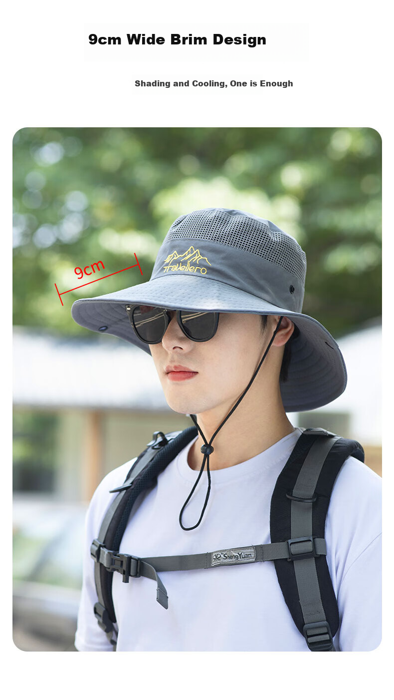 CARTELO Sun Hat for Men, Wide Brim Sun Protection Hat, Summer Outdoor Sun Hat, Breathable Foldable Fishing Hiking Fisherman Hat 6