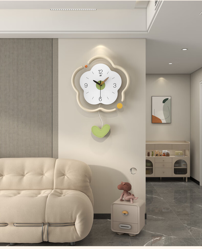 Jiujuda 2026 New Home Wall Clock Minimalist Modern Cream Silent Clock High-End Creative Living Room Wall Clock 2