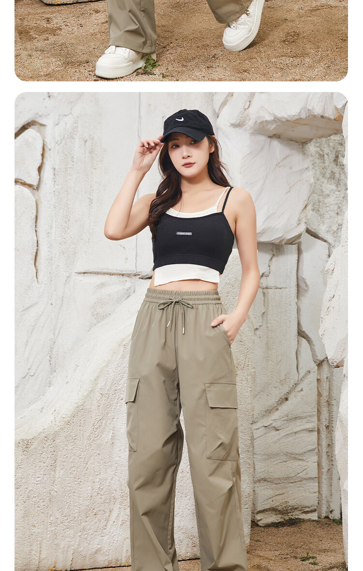 BOPRUIEY Women's Cargo Pants 2025 Summer Outdoor Sports Tactical Pants Straight-Leg Tapered Leg Couple Paratrooper Casual Pants for Wome 4