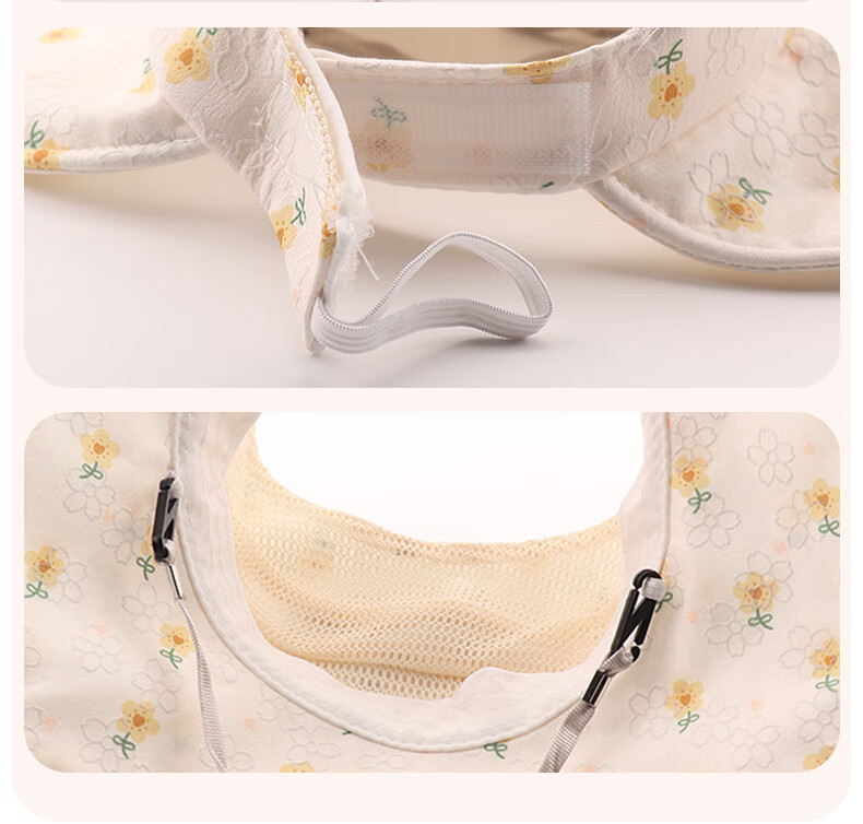 Aibao Baby Summer Sun Hat for Girls, Open-Top Sun Protection Hat with Large Brim, Yellow Floral T182 7