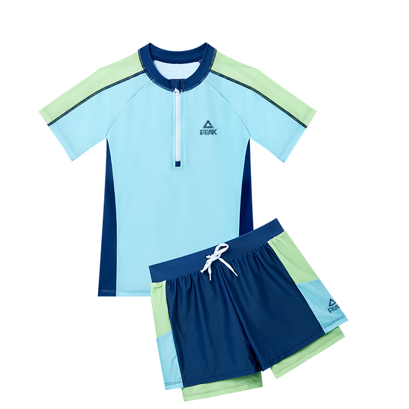 PEAK Children's Two-Piece Swimsuit for Boys, Youth Hot Spring Swimwear And Swim Trunks Set, Size 160