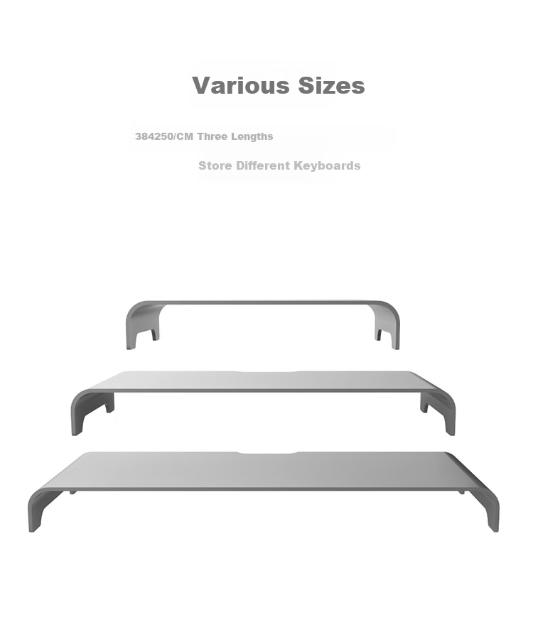 Luwei Monitor Riser Stand, Storage Rack Base, Laptop Stand, Aluminum Alloy Cooling Stand, Keyboard Organizer Shelf, Large Double-Layer Silver - 13cm High ZG1071 9