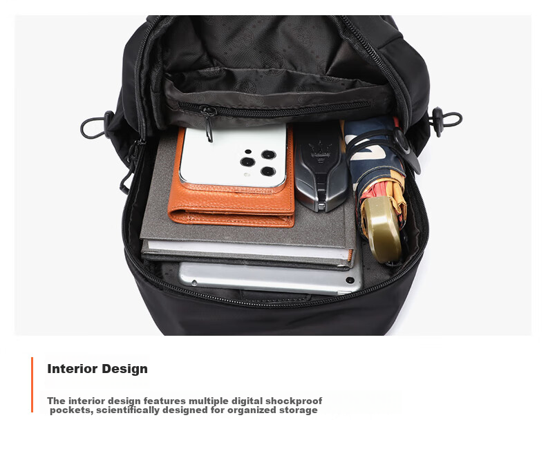 Viney Men's Bag, Fashionable Crossbody Bag, Korean-Style Versatile Shoulder Bag, Simple Oxford Cloth Travel Backpack, Trendy Sports Brand 14
