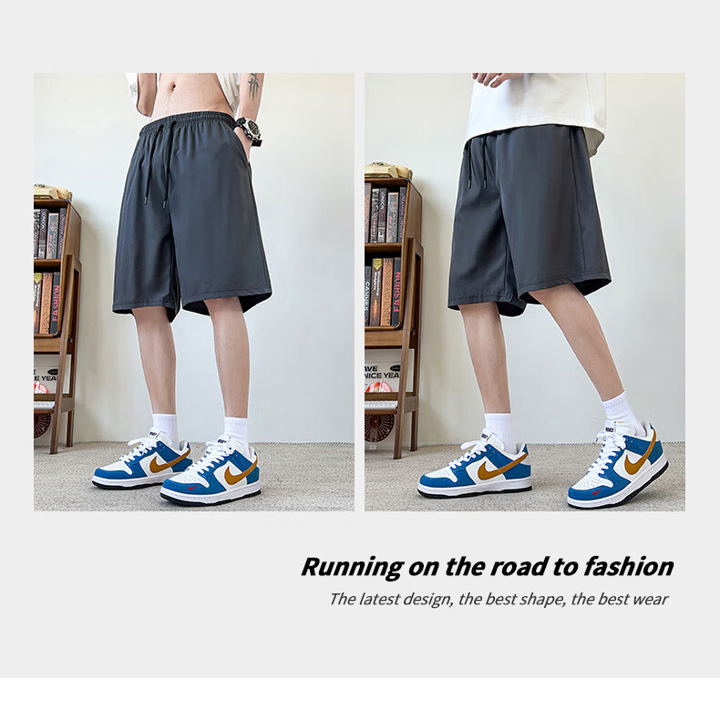 SWAMP AREA Ice Silk Shorts for Men, Summer Quick-Dry Breathable Versatile Casual Sports Knee-Length Pants D1102 Black 3XL 14