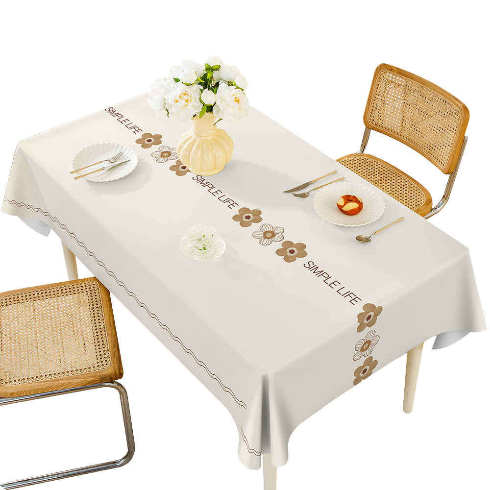 Jingxun Waterproof And Oil-Resistant PVC Tablecloth, Washable Hotel Table Cover, Coffee Table Mat, Stain-Resistant And Wear-Resistant, 1.4*1.8m