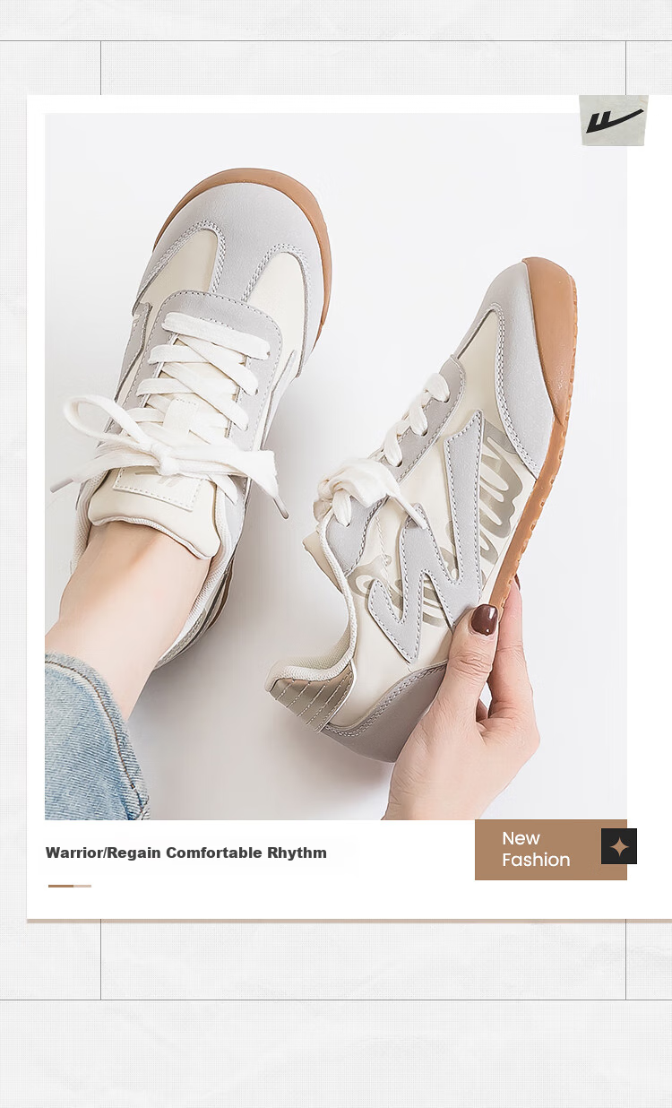 Huili Official Women's Shoes, Dexun Shoes for Women, New Trendy Footwear for Spring 2026, Beige Gray, Size 38 3