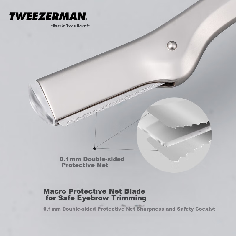 Tweezerman Classic Eyebrow Razor Short Multi-Functional for Men And Women, Facial Shaving, Includes Imported Replacement Blades