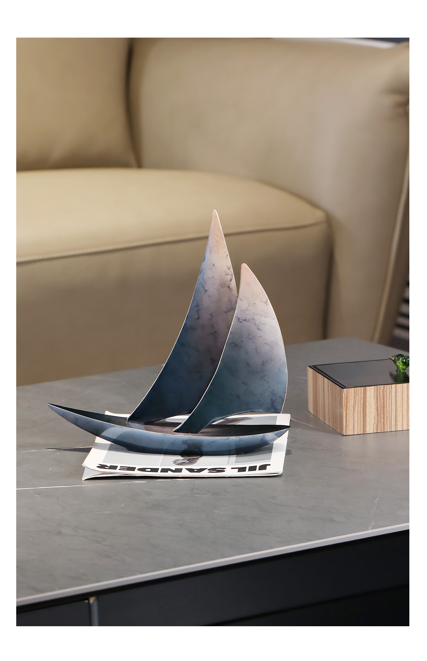 Mr. Nan Chu Smooth Sailing Sailboat Copper Ornament High-End Living Room Entryway Office Decoration Housewarming Opening Gift 1