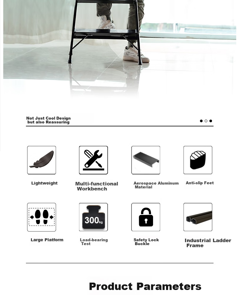 Werner Household Aluminum Alloy Ladder, Four-Step Folding Ladder, Wide Treads, Multi-Functional Ladder HB4-3CN 2