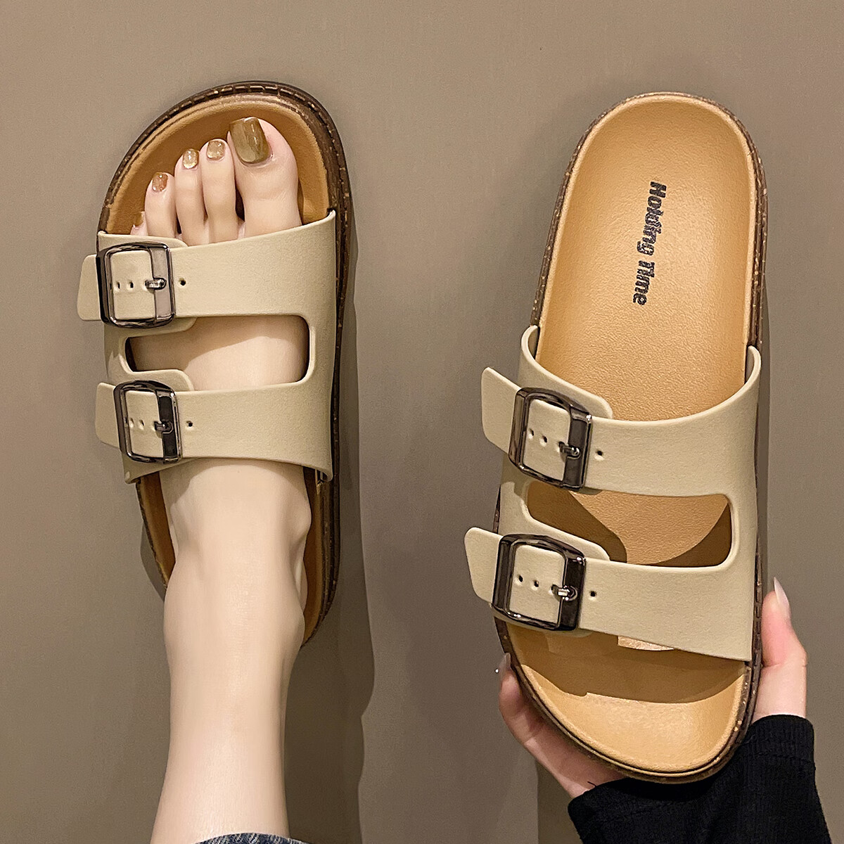 TZLDN Women's Sandals, 2025 New Style, Summer Outdoor Beach Wear, Non-Slip Slippers for Ladies, High-End Elegant Classy Sandals