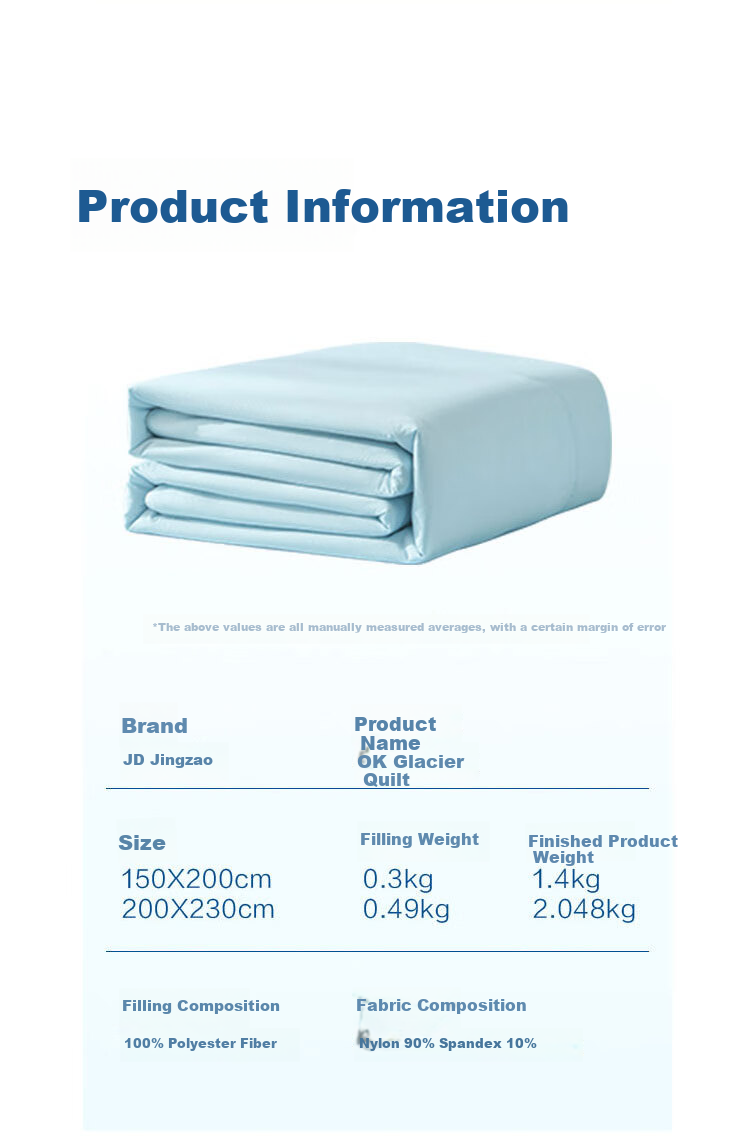 JD Original OK Glacier Quilt A-Class Cooling Comforter, Cooling Value 0.3, Summer Cooling Quilt, Machine Washable Air Conditioning Quilt, 2x2.3m 17
