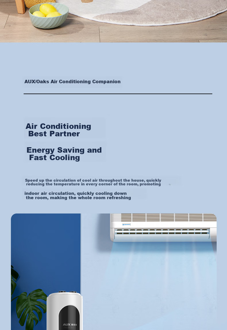 AUX Fan Air Conditioner Fan Home Cooling Fan Small Air Conditioner Cooling Fan Floor Cooling Machine Bladeless Fan Tower Fan Cooling Fan F-ST45GRL 9