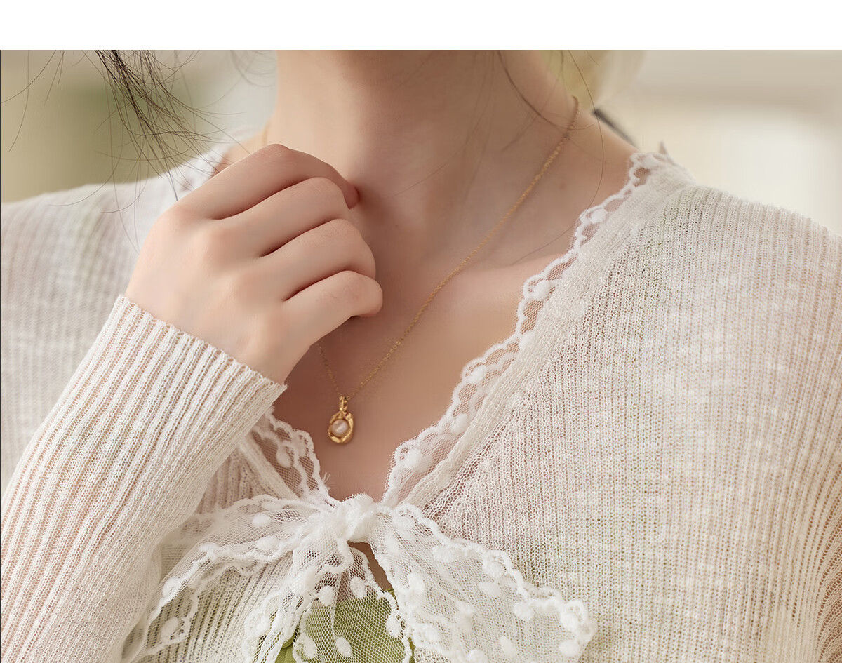 Pincai Women's Summer Ice Silk Lace Tie Cardigan Thin Shawl Air Conditioning Shirt P52Z070 40