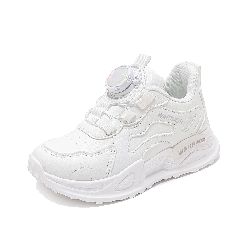 Warrior Girls' Sports Shoes, Spring And Autumn Style, Lightweight Soft-Soled Casual Running Shoes, WZ(CL)-0686, White, Size 32
