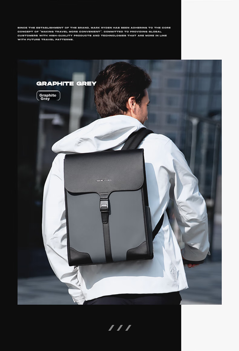 MARK RYDEN Nordic Style Backpack for Men And Women, Magnetic Buckle Bookbag, Travel Bag, Simple Luxury Laptop Bag MR1611 7