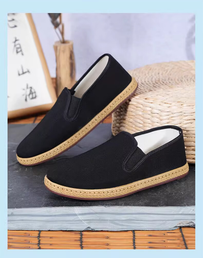Yuzhaolin Casual Shoes Old Beijing Cloth Shoes Men Traditional Slip-On Lazy Shoes Middle-Aged and Elderly Dad Shoes Y1S-1012 Size 44 28