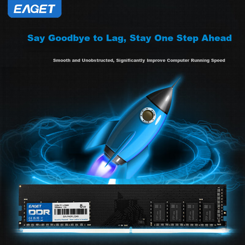 EAGET 16GB DDR4 3200MHz Desktop RAM Memory Module AI Computer Upgrade P40 Intel Compatible 4