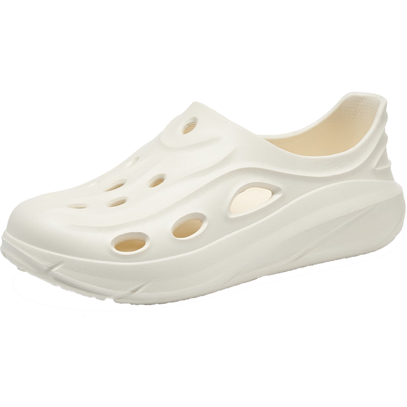 HLA Men’s Closed-Toe Hole Sandals Comfortable Slippers HAALXM2EBK093 Beige Size 40/41 (Dual Size)