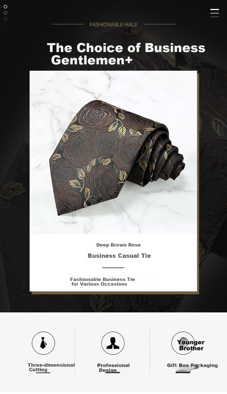 FitonTon Wedding Banquet Men's Pre-Tied Necktie, 8cm, Gift for Boyfriend, Valentine's Day And New Year Present, Gift Box Packaging 1