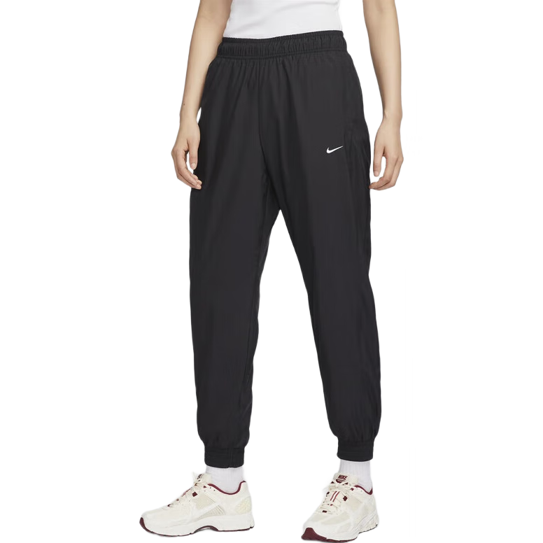 NIKE Women's Sports Pants, Summer Woven Tapered Leg Sun Protection Casual Pants, Fashionable Versatile, FV7661-010, Black, S