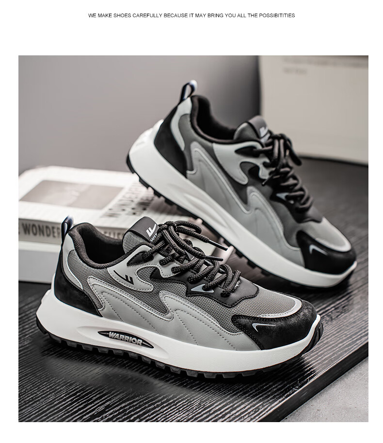 Warrior Men's Sneakers 2025 Summer Casual Breathable Low-top Shoes for Men Beige/Grey/Blue Size 40 22